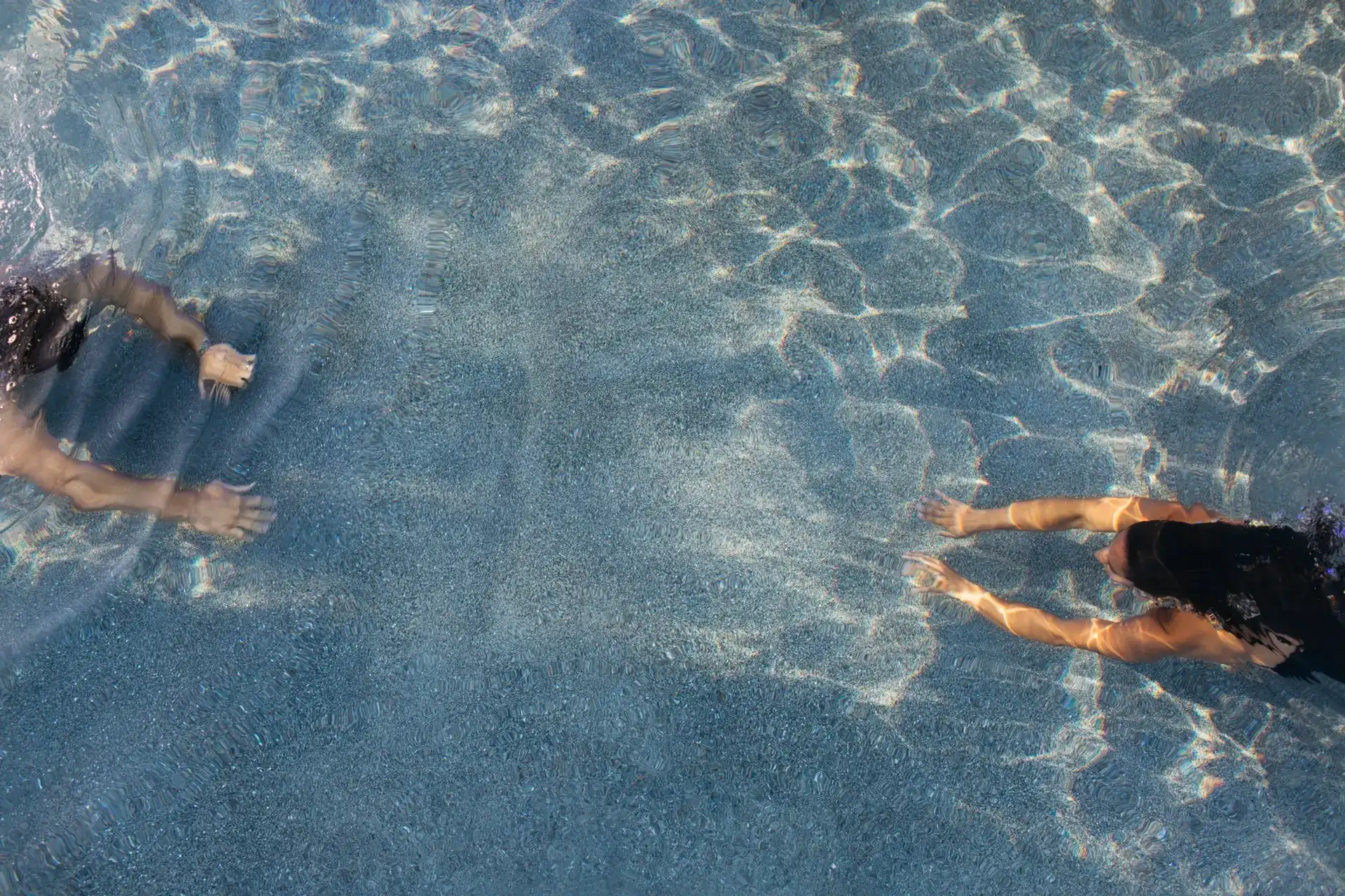 Crystal clear pool water