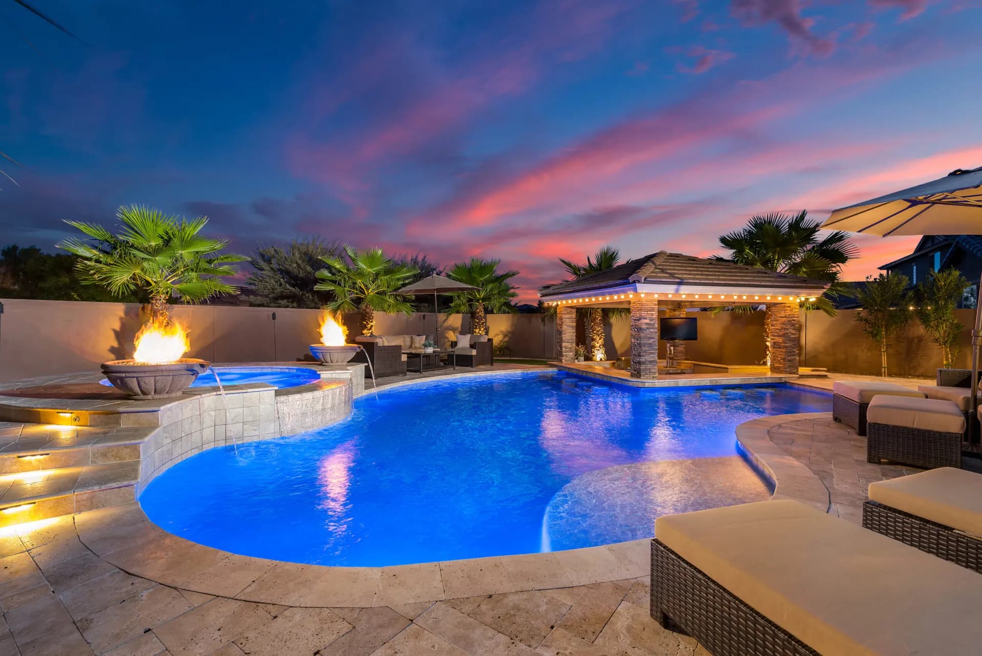 Freshly acid-washed and refilled residential pool in Arizona